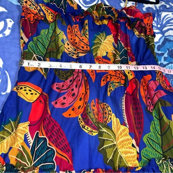 Farm Rio Anthropologie Women’s Beaks & Bananas Cotton Midi Dress Size M $198 - Picture 6 of 8